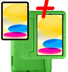 BASEY. iPad 2022 Kinderhoes Met Screenprotector - Groen