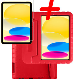 BASEY. iPad 2022 Kinderhoes Met Screenprotector - Rood