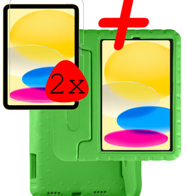 BASEY. iPad 2022 Kinderhoes Met 2x Screenprotector - Groen