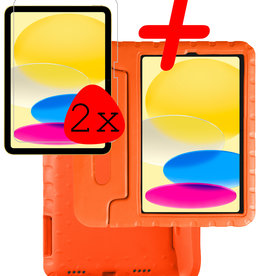 BASEY. iPad 2022 Kinderhoes Met 2x Screenprotector - Oranje