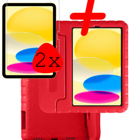 BASEY. iPad 2022 Kinderhoes Met 2x Screenprotector - Rood