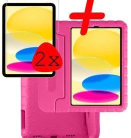 BASEY. iPad 2022 Kinderhoes Met 2x Screenprotector - Roze