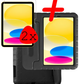BASEY. BASEY. iPad 2022 Kinderhoes Met 2x Screenprotector - Zwart