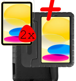 BASEY. iPad 2022 Kinderhoes Met 2x Screenprotector - Zwart