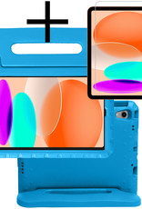 NoXx Hoesje Geschikt voor iPad 2022 Hoesje Kinderhoes Shockproof Hoes Kids Case Met Screenprotector - Blauw