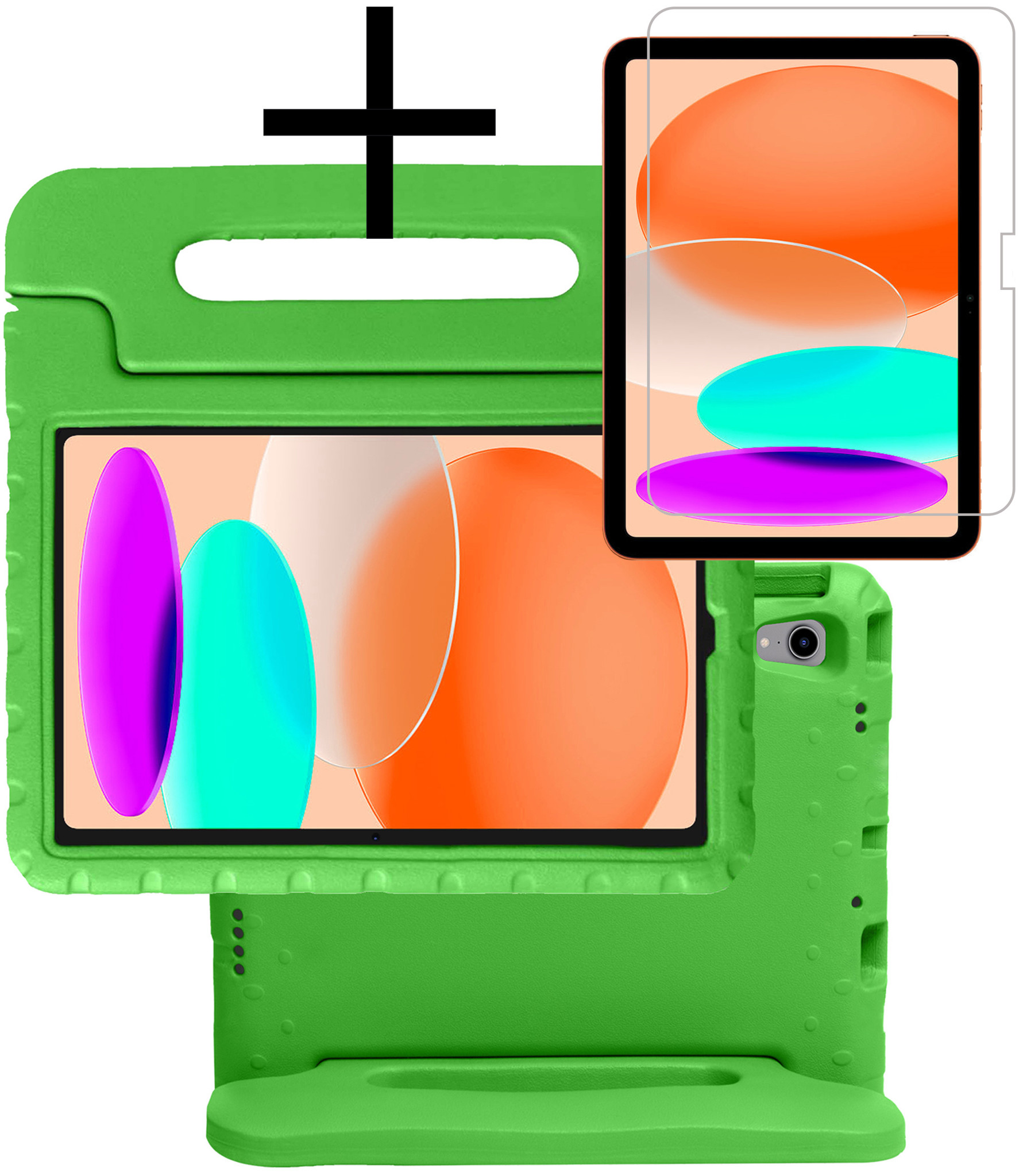 iPad 10 2022 Hoesje Kinderhoes Shockproof Cover Case Met Screenprotector - Groen