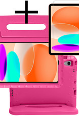 NoXx Hoesje Geschikt voor iPad 2022 Hoesje Kinderhoes Shockproof Hoes Kids Case Met Screenprotector - Roze