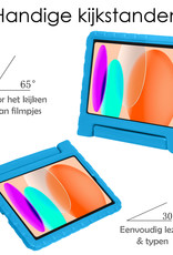 NoXx Hoesje Geschikt voor iPad 2022 Hoesje Kinderhoes Shockproof Hoes Kids Case Met 2x Screenprotector - Blauw