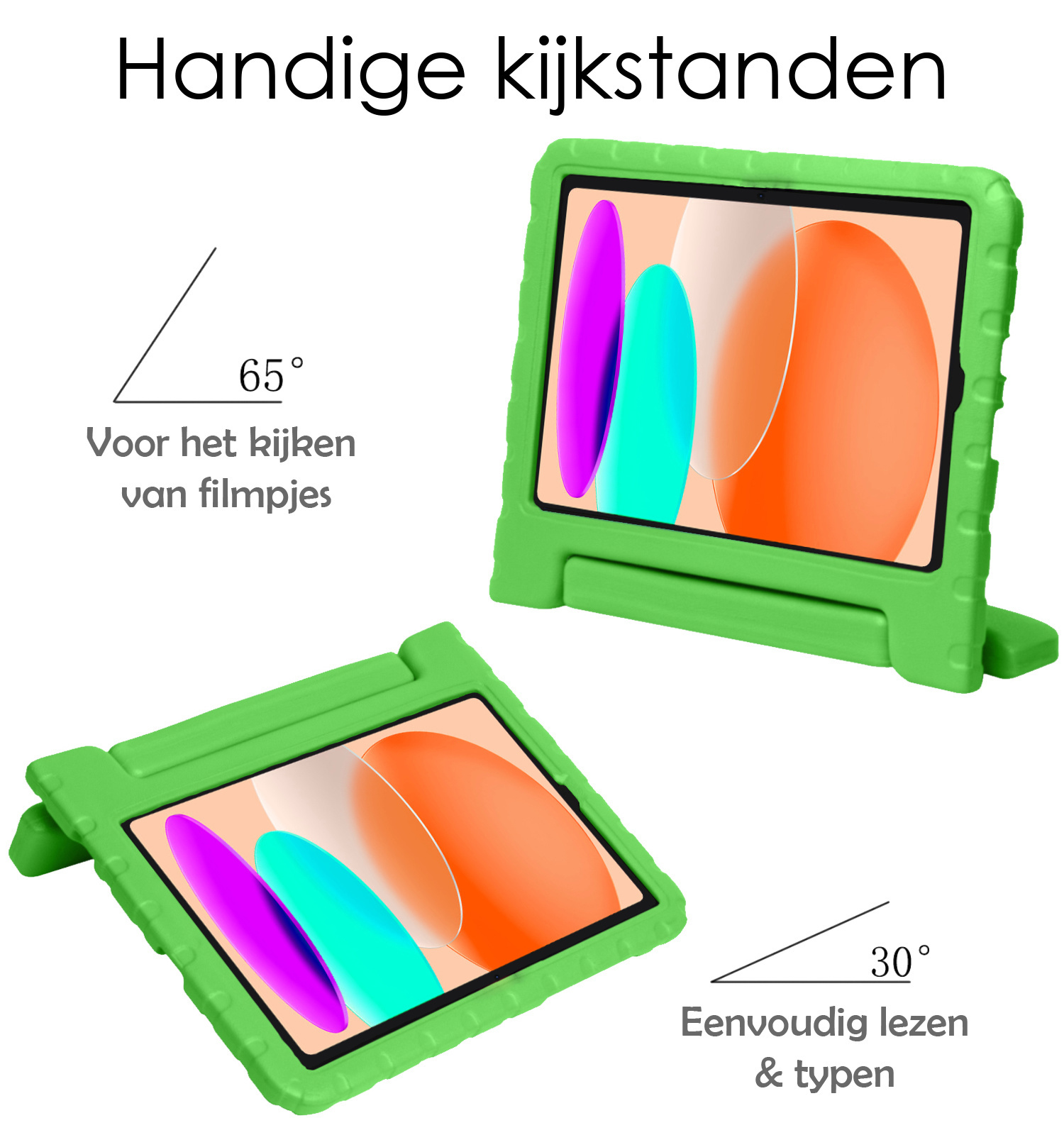 iPad 10 2022 Hoesje Kinderhoes Shockproof Cover Case Met 2x Screenprotector - Groen