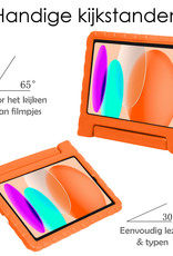 NoXx Hoesje Geschikt voor iPad 2022 Hoesje Kinderhoes Shockproof Hoes Kids Case Met 2x Screenprotector - Oranje