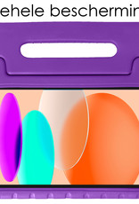 NoXx Hoesje Geschikt voor iPad 2022 Hoesje Kinderhoes Shockproof Hoes Kids Case Met 2x Screenprotector - Paars