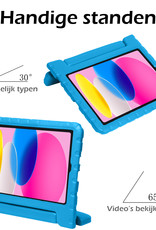 iPad 2022 Hoes Bumper Kindvriendelijk Kids Case Met Screenprotector - iPad 10 2022 Hoesje Shockproof Cover Hoes - Blauw