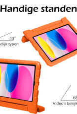 Nomfy Hoes Geschikt voor iPad 2022 Hoes Bumper Kindvriendelijk Kids Case Kinderhoes Met Screenprotector - Hoesje Geschikt voor iPad 10 Hoesje Shockproof Cover Hoes - Oranje