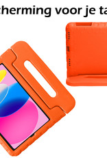 Nomfy Hoes Geschikt voor iPad 2022 Hoes Bumper Kindvriendelijk Kids Case Kinderhoes Met Screenprotector - Hoesje Geschikt voor iPad 10 Hoesje Shockproof Cover Hoes - Oranje