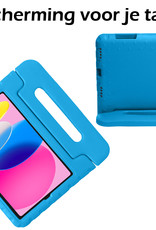 Nomfy Hoes Geschikt voor iPad 2022 Hoes Bumper Kindvriendelijk Kids Case Kinderhoes Met 2x Screenprotector - Hoesje Geschikt voor iPad 10 Hoesje Shockproof Cover Hoes - Blauw