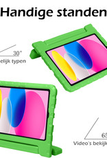 iPad 2022 Hoes Bumper Kindvriendelijk Kids Case Met 2x Screenprotector - iPad 10 2022 Hoesje Shockproof Cover Hoes - Groen