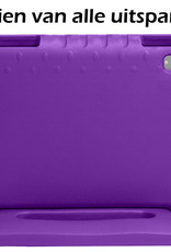 iPad 2022 Hoes Bumper Kindvriendelijk Kids Case Met 2x Screenprotector - iPad 10 2022 Hoesje Shockproof Cover Hoes - Paars