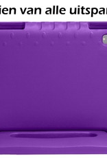 Nomfy Hoes Geschikt voor iPad 2022 Hoes Bumper Kindvriendelijk Kids Case Kinderhoes Met 2x Screenprotector - Hoesje Geschikt voor iPad 10 Hoesje Shockproof Cover Hoes - Paars