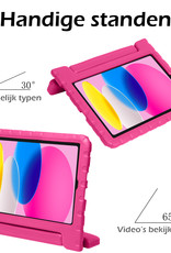 Nomfy Hoes Geschikt voor iPad 2022 Hoes Bumper Kindvriendelijk Kids Case Kinderhoes Met 2x Screenprotector - Hoesje Geschikt voor iPad 10 Hoesje Shockproof Cover Hoes - Roze