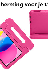 iPad 2022 Hoes Bumper Kindvriendelijk Kids Case Met 2x Screenprotector - iPad 10 2022 Hoesje Shockproof Cover Hoes - Roze