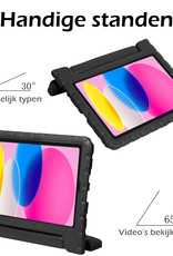 Nomfy Hoes Geschikt voor iPad 2022 Hoes Bumper Kindvriendelijk Kids Case Kinderhoes Met 2x Screenprotector - Hoesje Geschikt voor iPad 10 Hoesje Shockproof Cover Hoes - Zwart
