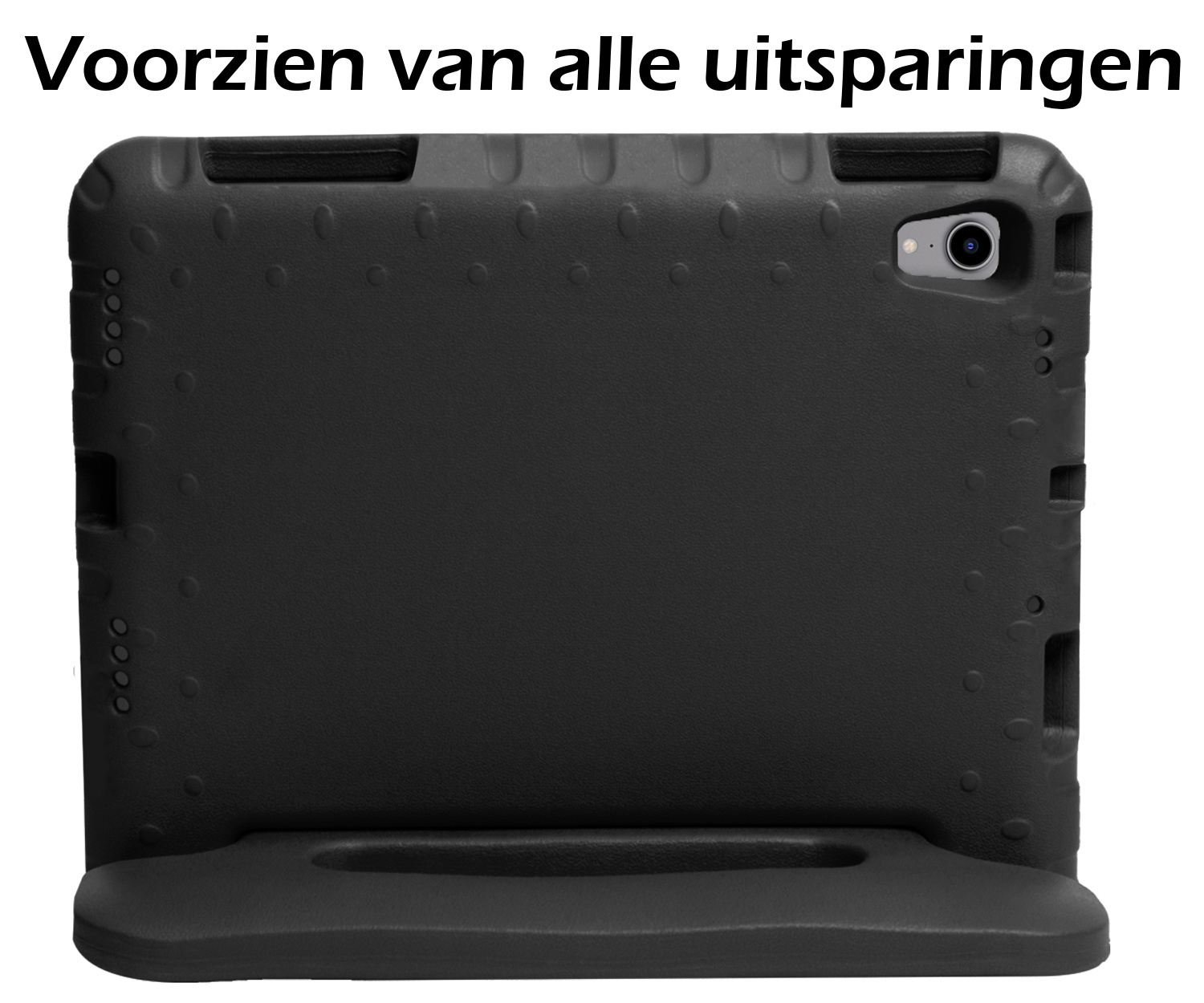 Nomfy Hoes Geschikt voor iPad 2022 Hoes Bumper Kindvriendelijk Kids Case Kinderhoes Met 2x Screenprotector - Hoesje Geschikt voor iPad 10 Hoesje Shockproof Cover Hoes - Zwart