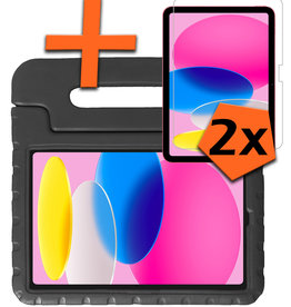 Nomfy iPad 2022 Kinderhoes Met 2x Screenprotector - Zwart