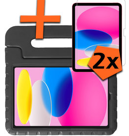 Nomfy Nomfy iPad 2022 Kinderhoes Met 2x Screenprotector - Zwart