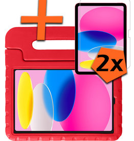 Nomfy iPad 2022 Kinderhoes Met 2x Screenprotector - Rood