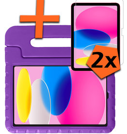 Nomfy iPad 2022 Kinderhoes Met 2x Screenprotector - Paars