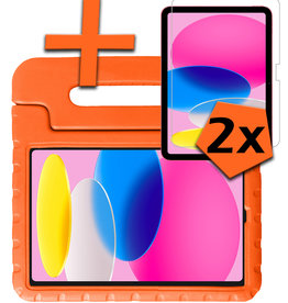 Nomfy Nomfy iPad 2022 Kinderhoes Met 2x Screenprotector - Oranje