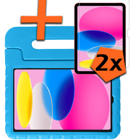 Nomfy iPad 2022 Kinderhoes Met 2x Screenprotector - Blauw