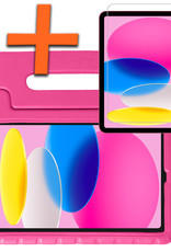 Nomfy Hoes Geschikt voor iPad 2022 Hoes Bumper Kindvriendelijk Kids Case Kinderhoes Met Screenprotector - Hoesje Geschikt voor iPad 10 Hoesje Shockproof Cover Hoes - Roze
