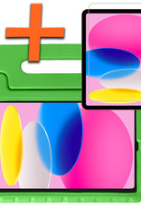 Nomfy Hoes Geschikt voor iPad 2022 Hoes Bumper Kindvriendelijk Kids Case Kinderhoes Met Screenprotector - Hoesje Geschikt voor iPad 10 Hoesje Shockproof Cover Hoes - Groen