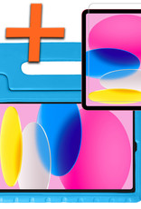 Nomfy Hoes Geschikt voor iPad 2022 Hoes Bumper Kindvriendelijk Kids Case Kinderhoes Met Screenprotector - Hoesje Geschikt voor iPad 10 Hoesje Shockproof Cover Hoes - Blauw