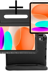 NoXx Hoesje Geschikt voor iPad 2022 Hoesje Kinderhoes Shockproof Hoes Kids Case Met Screenprotector - Zwart