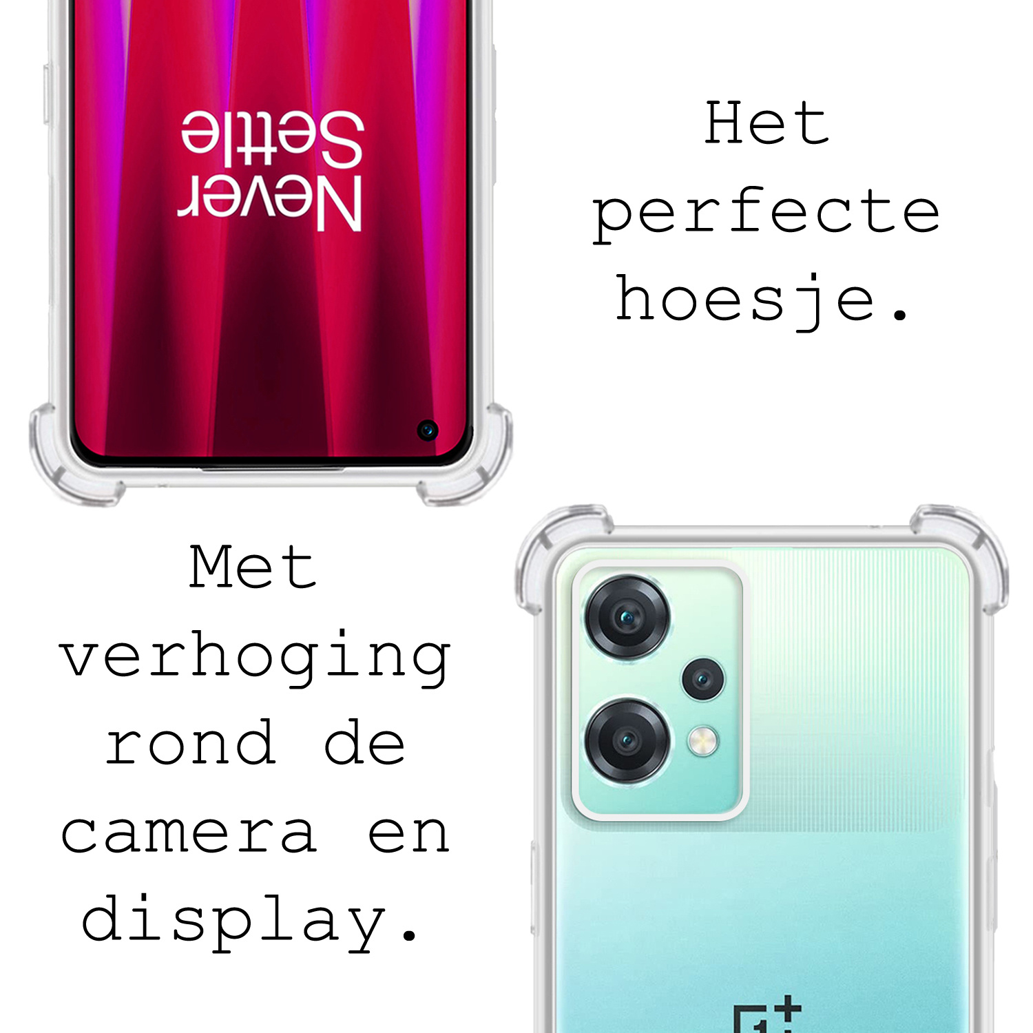 BASEY. Hoes Geschikt voor OnePlus Nord CE 2 Lite Hoesje Shock Proof Case Hoes Siliconen - Hoesje Geschikt voor OnePlus Nord CE 2 Lite Hoes Cover Shockproof - Transparant