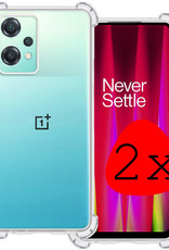 BASEY. Hoes Geschikt voor OnePlus Nord CE 2 Lite Hoesje Shock Proof Case Hoes Siliconen - Hoesje Geschikt voor OnePlus Nord CE 2 Lite Hoes Cover Shockproof - Transparant - 2 Stuks