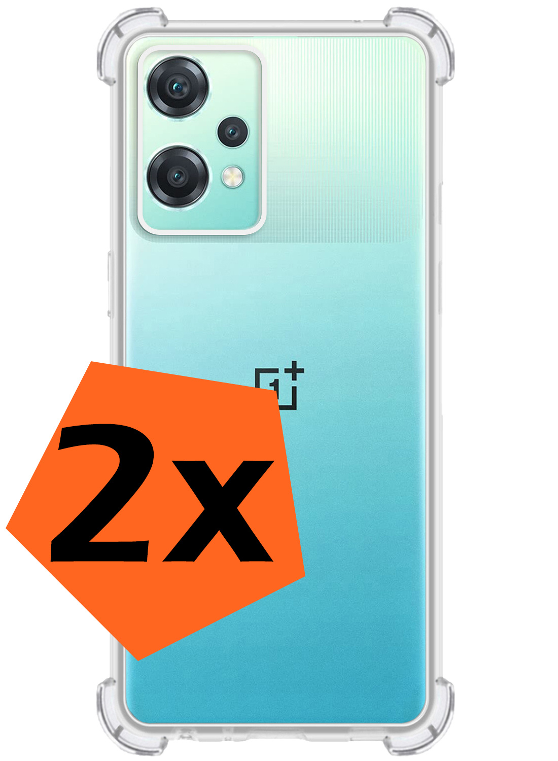 Nomfy Hoesje Geschikt voor OnePlus Nord CE 2 Lite Hoesje Shock Proof Cover Case Shockproof - Hoes Geschikt voor OnePlus Nord CE 2 Lite Hoes Siliconen Back Case - Transparant - 2 PACK