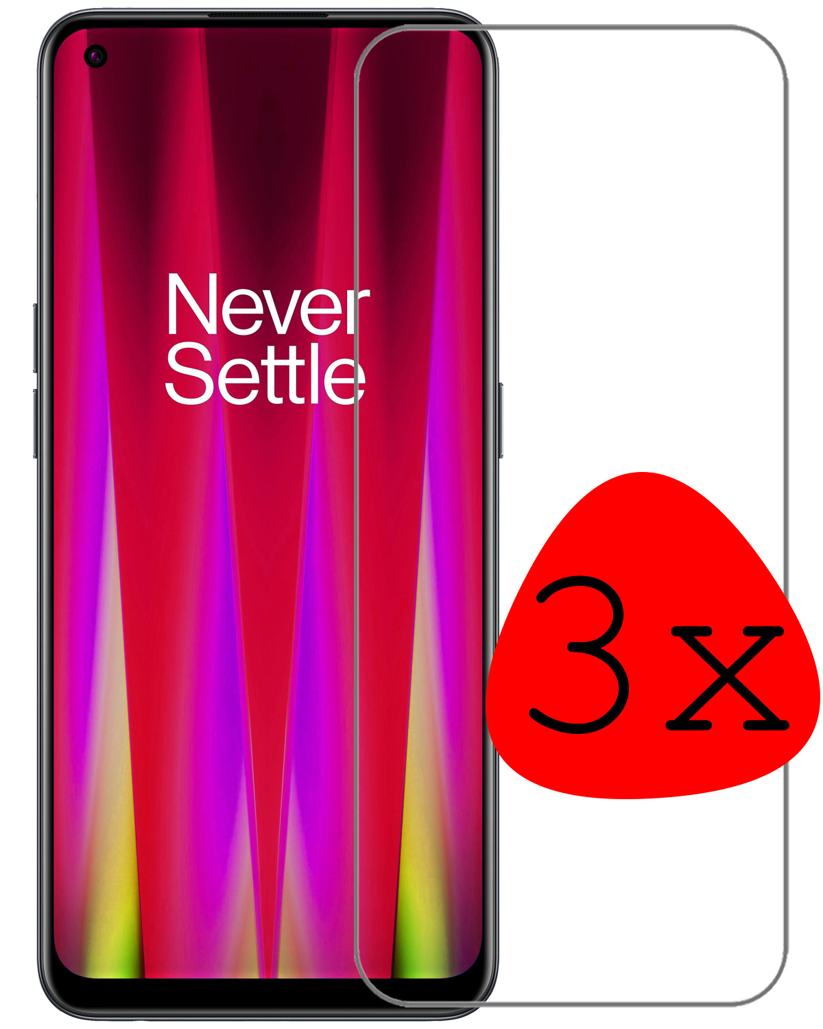 BASEY. Screenprotector Geschikt voor OnePlus Nord CE 2 Lite Screenprotector Tempered Glass - Screenprotector Geschikt voor OnePlus Nord CE 2 Lite Beschermglas Screen Protector Glas - 3 Stuks