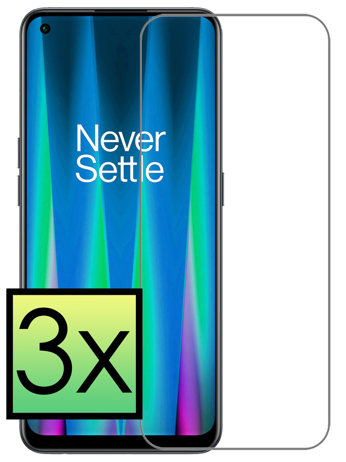 OnePlus Nord CE 2 Lite Screenprotector Tempered Glass Gehard Glas Beschermglas - 3x