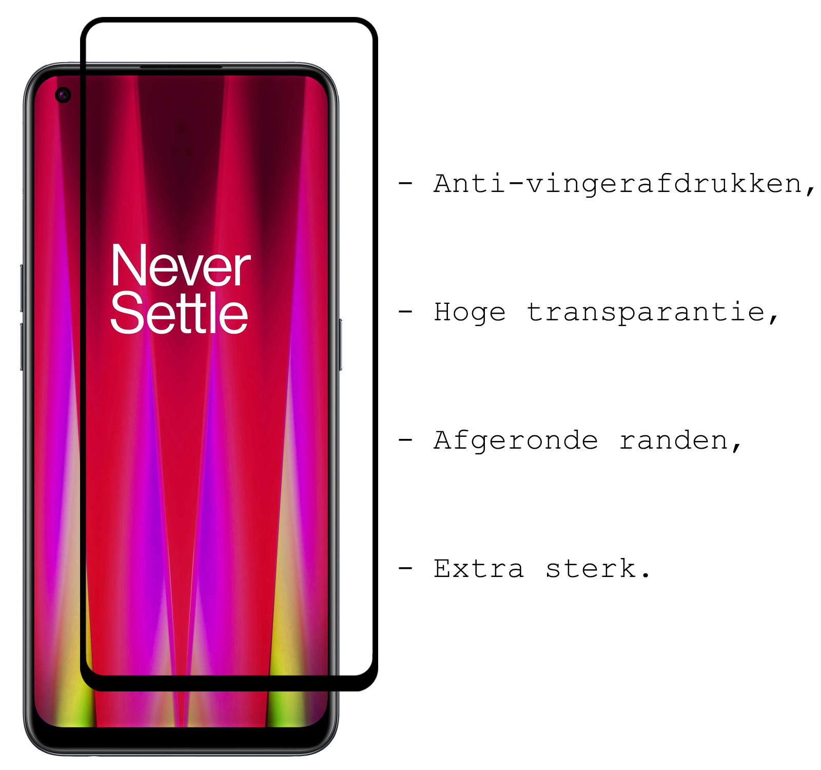 BASEY. Screenprotector Geschikt voor OnePlus Nord CE 2 Lite Screenprotector Beschermglas Full Cover - Screenprotector Geschikt voor OnePlus Nord CE 2 Lite Screen Protector Full Cover