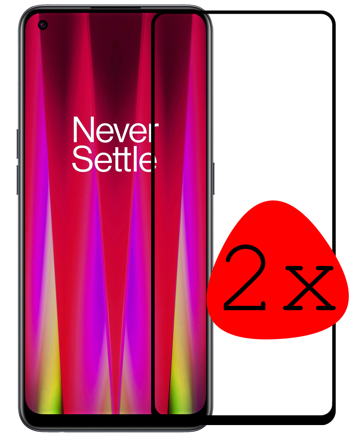 BASEY. Screenprotector Geschikt voor OnePlus Nord CE 2 Lite Screenprotector Beschermglas Full Cover - Screenprotector Geschikt voor OnePlus Nord CE 2 Lite Screen Protector Full Cover - 2 Stuks