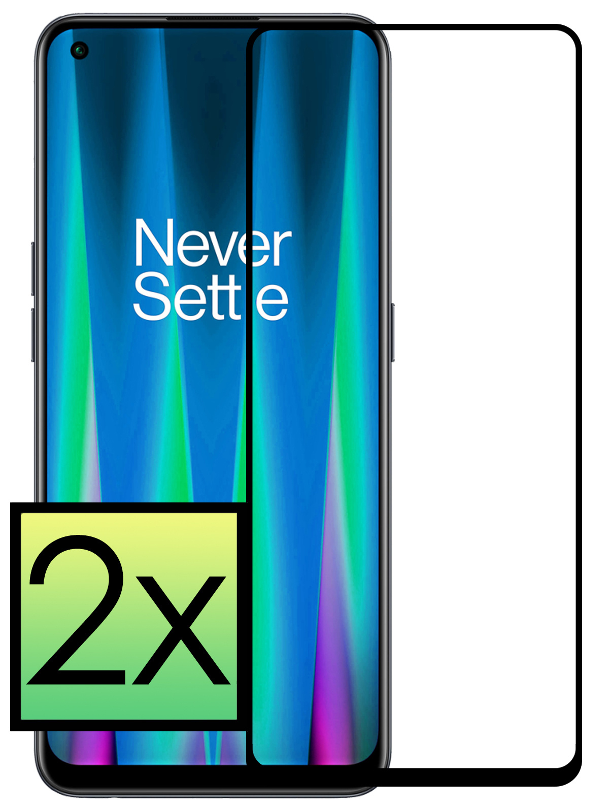NoXx Screenprotector Geschikt voor OnePlus Nord CE 2 Lite Screenprotector Tempered Glass Gehard Glas Full Cover - 2x