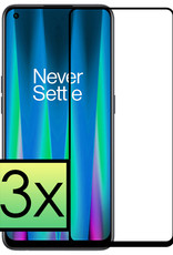NoXx Screenprotector Geschikt voor OnePlus Nord CE 2 Lite Screenprotector Tempered Glass Gehard Glas Full Cover - 3x