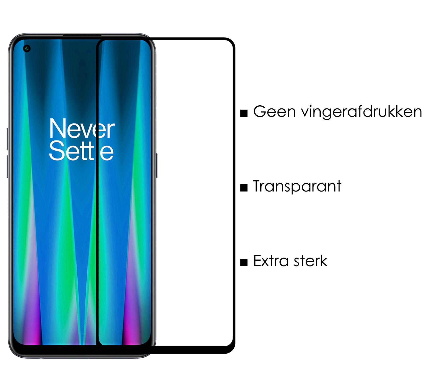NoXx Screenprotector Geschikt voor OnePlus Nord CE 2 Lite Screenprotector Tempered Glass Gehard Glas Full Cover - 3x