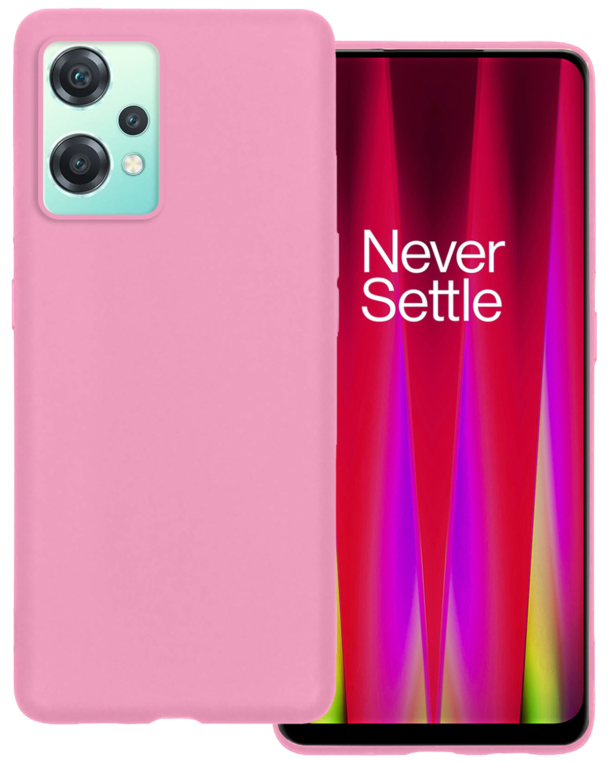 BASEY. Hoes Geschikt voor OnePlus Nord CE 2 Lite Hoesje Siliconen Back Cover Case - Hoesje Geschikt voor OnePlus Nord CE 2 Lite Hoes Cover Hoesje - Lichtroze