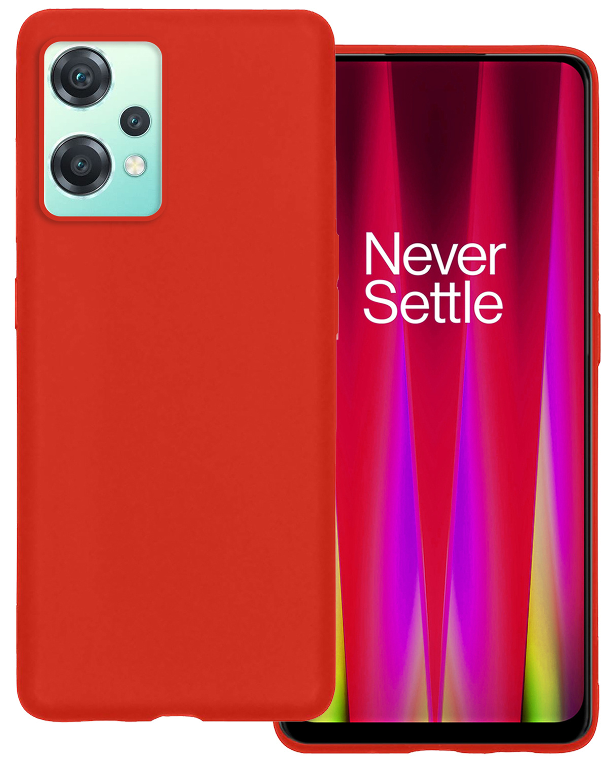 BASEY. Hoes Geschikt voor OnePlus Nord CE 2 Lite Hoesje Siliconen Back Cover Case - Hoesje Geschikt voor OnePlus Nord CE 2 Lite Hoes Cover Hoesje - Rood