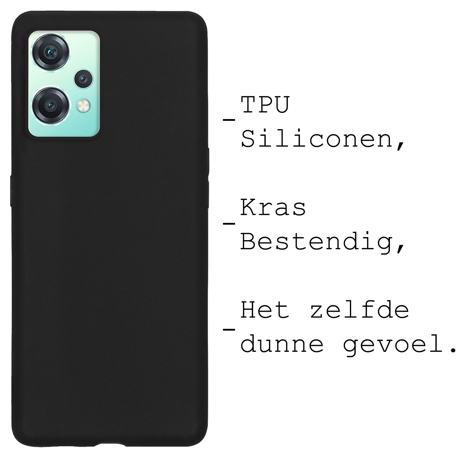 BASEY. Hoes Geschikt voor OnePlus Nord CE 2 Lite Hoesje Siliconen Back Cover Case - Hoesje Geschikt voor OnePlus Nord CE 2 Lite Hoes Cover Hoesje - Zwart