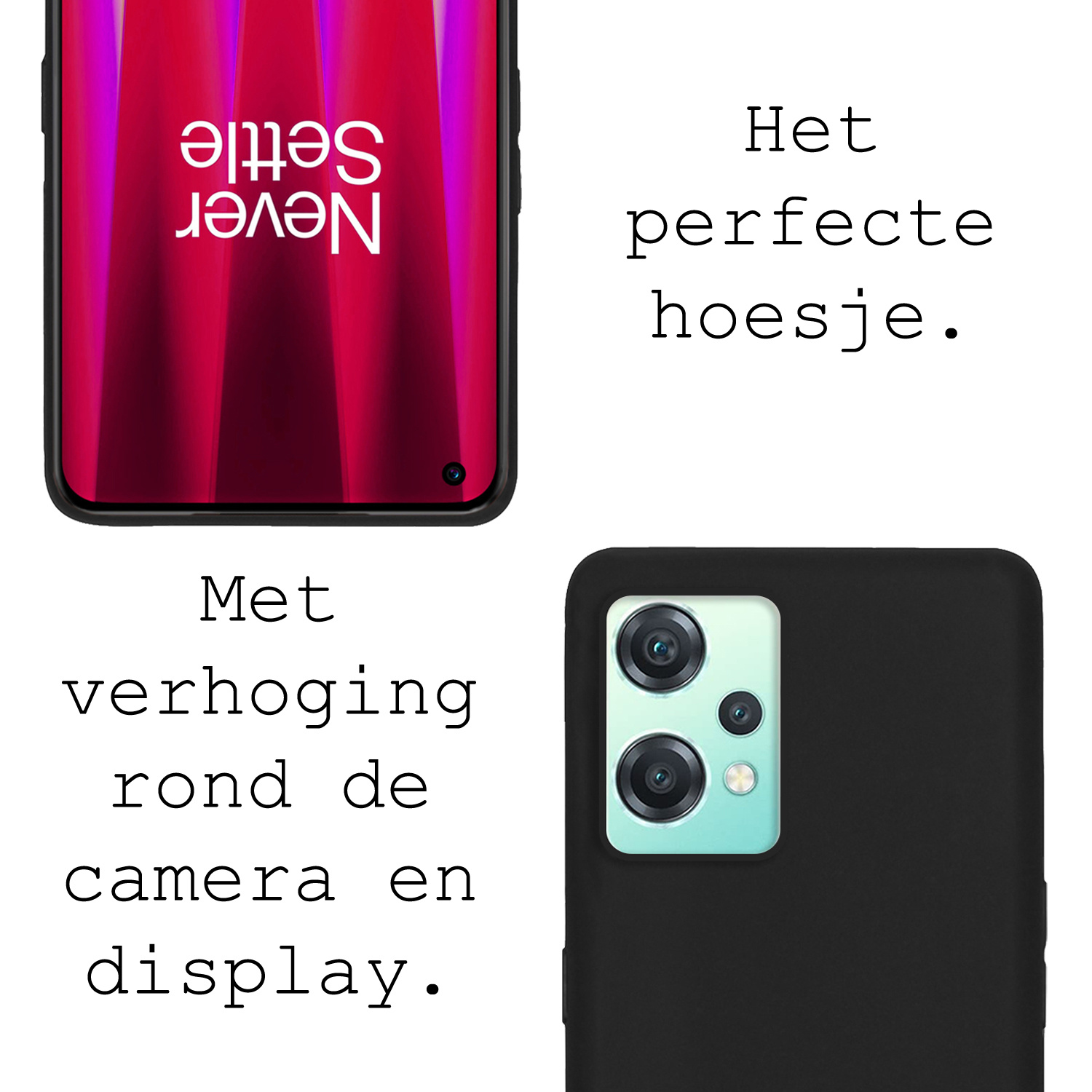 BASEY. Hoes Geschikt voor OnePlus Nord CE 2 Lite Hoesje Siliconen Back Cover Case - Hoesje Geschikt voor OnePlus Nord CE 2 Lite Hoes Cover Hoesje - Zwart